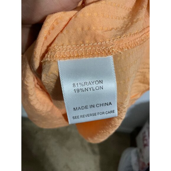 LUCY PARIS Midi Dress Kierlan Tiered Skirt Puff Sleeves Orange size Small - Picture 8 of 14